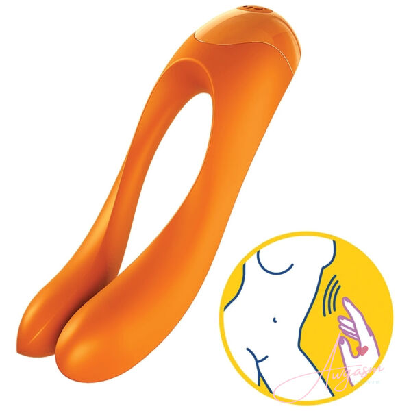Satisfyer Candy Cane Finger Vibrator-Orange - Image 2