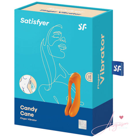 Satisfyer Candy Cane Finger Vibrator-Orange