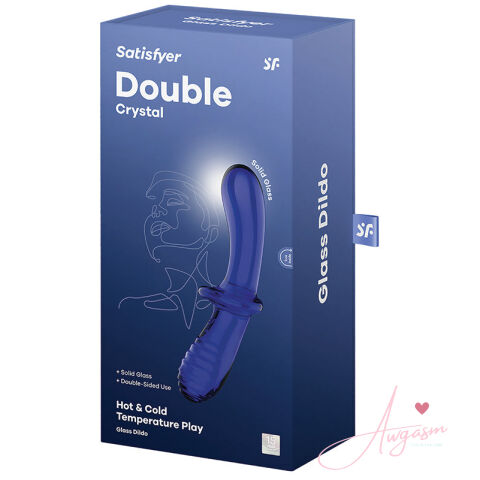 Satisfyer Double Crystal Glass Dildo-Blue