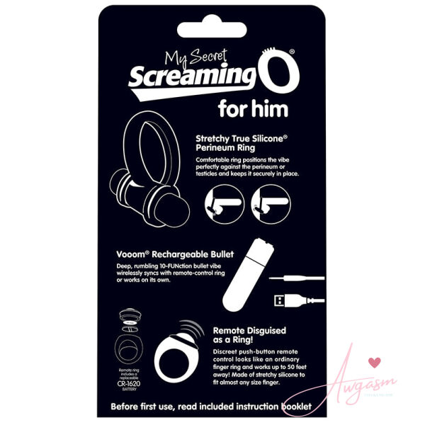Screaming O My Secret Bullet and Ring for Him-Black - Image 3