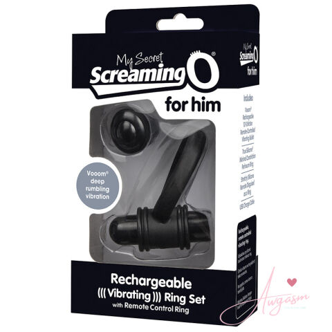 Screaming O My Secret Bullet and Ring for Him-Black