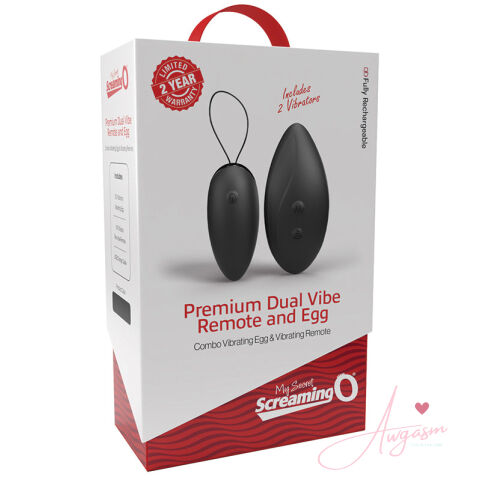 Screaming O My Secret Premium Dual Vibe Remote and Egg-Black