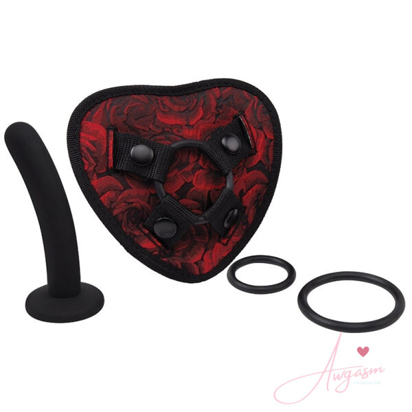Secret Kisses Rosegasm Heart Shape Strap On Harness with 5 - Image 2