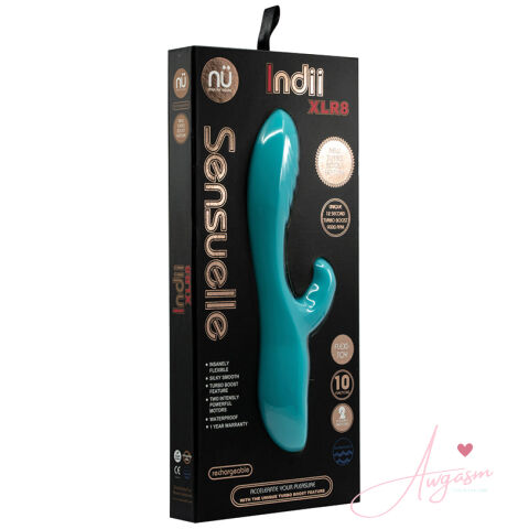 Sensuelle Indii XLR8 Flexible Dual Stimulator-Electric Blue