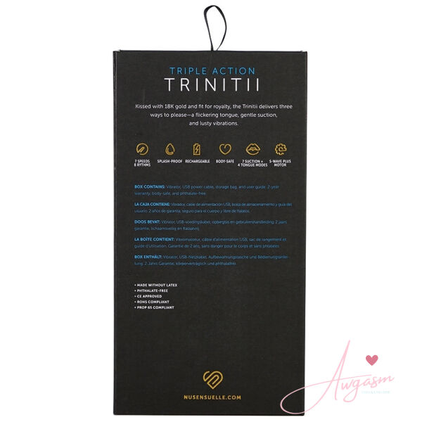 Sensuelle Trinitii 3-in-1 Suction Tongue 18K-Black - Image 4
