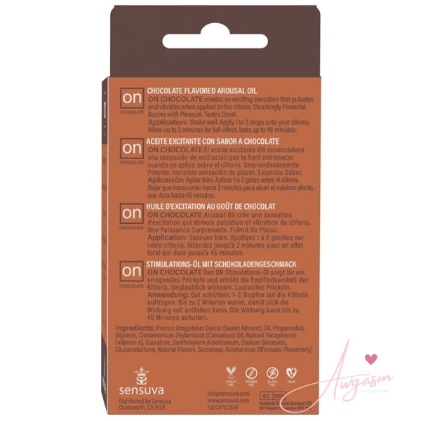 Sensuva ON Chocolate Arousal Oil 5ml Bottle Medium Box - Image 3