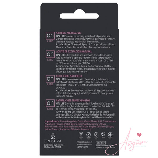 Sensuva ON Lite Arousal Oil 5ml Bottle Medium Box - Image 3