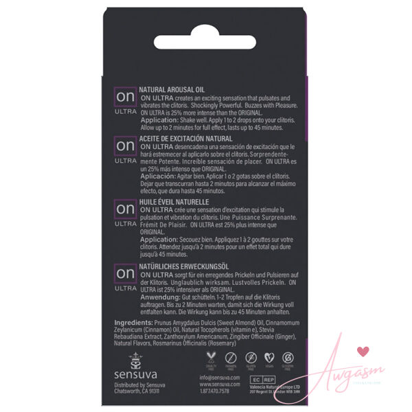 Sensuva ON Ultra Arousal Oil 5ml Bottle Medium Box - Image 3