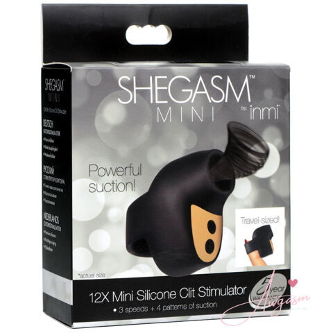 Shegasm Mini 12X Mini Silicone Clit Stimulator-Black