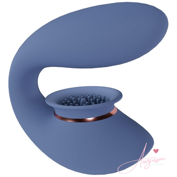 Shots Innovation Twitch 3 Rechargeable Vibrator & Suction-Blue - Image 2