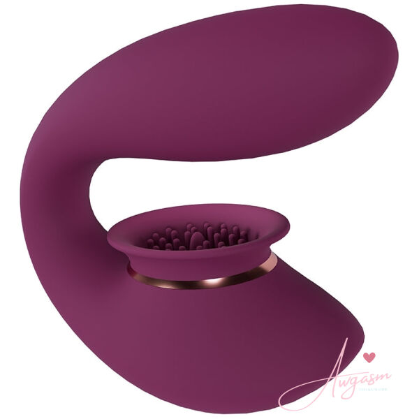 Shots Innovation Twitch 3 Rechargeable Vibrator & Suction-Burgundy - Image 2