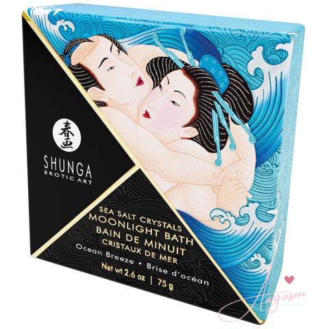 Shunga Moonlight Bath Sea Salt Crystals-Ocean Breeze 2.6oz