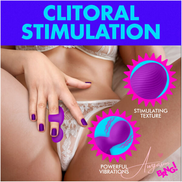 Silicone Finger Vibrator - Purple - Image 3