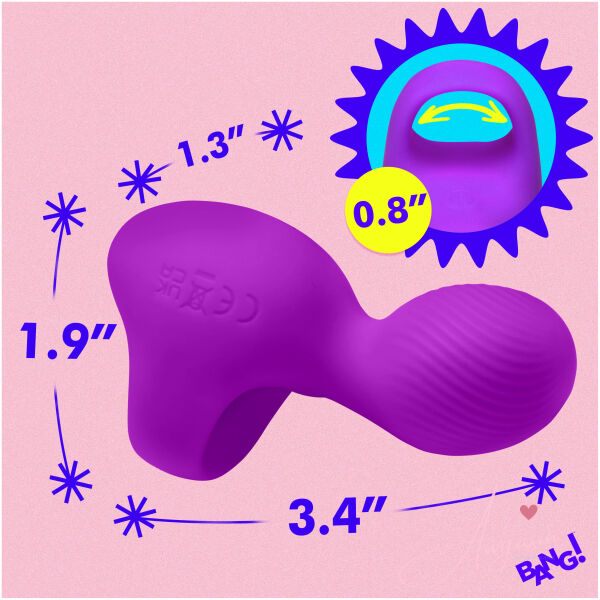 Silicone Finger Vibrator - Purple - Image 4