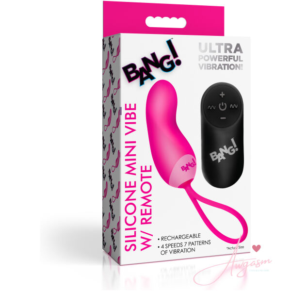 Silicone Mini Vibe w/ Remote - Pink - Image 5