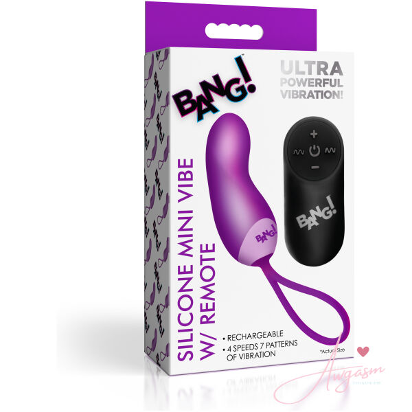 Silicone Mini Vibe w/ Remote - Purple - Image 5
