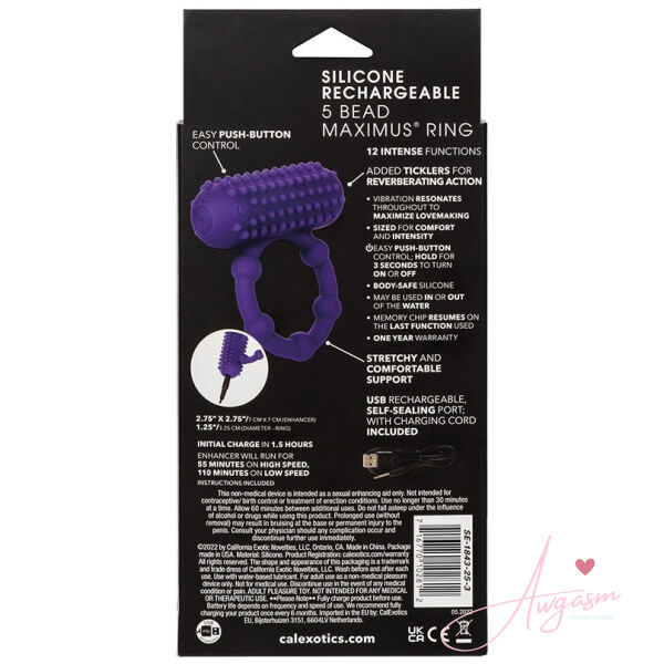 Silicone Rechargeable 5 Bead Maximus Ring - Image 4