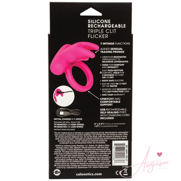 Silicone Rechargeable Triple Clit Flicker - Image 5