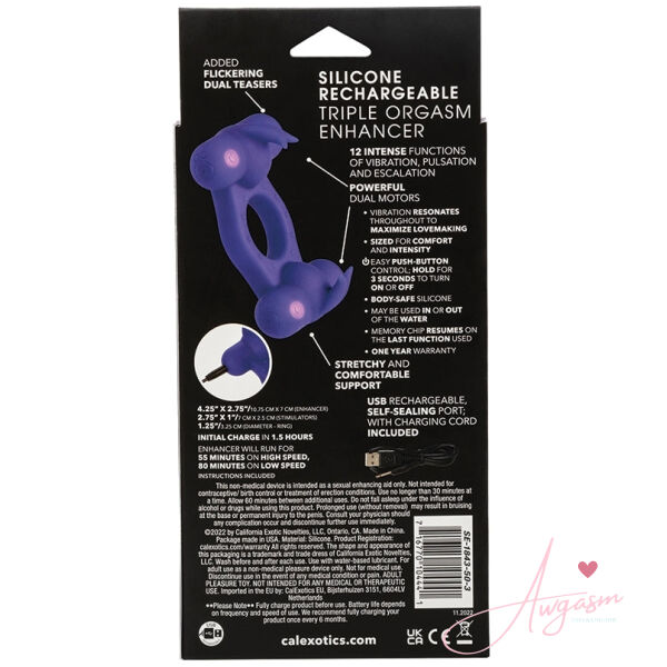 Silicone Rechargeable Triple Orgasm Enhancer - Image 4