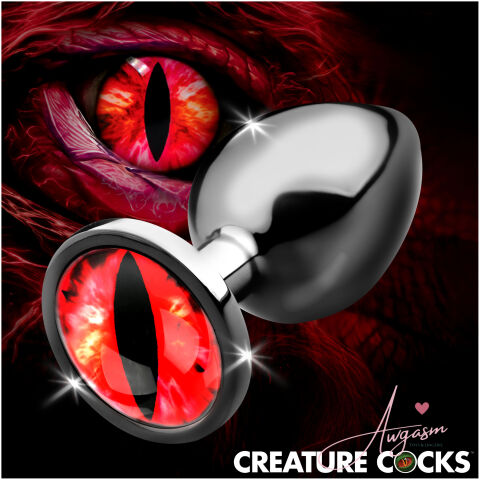 Sinister Eye Red Eye Metal Butt Plug - Large