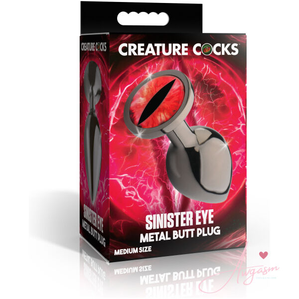 Sinister Eye Red Eye Metal Butt Plug - Medium - Image 5