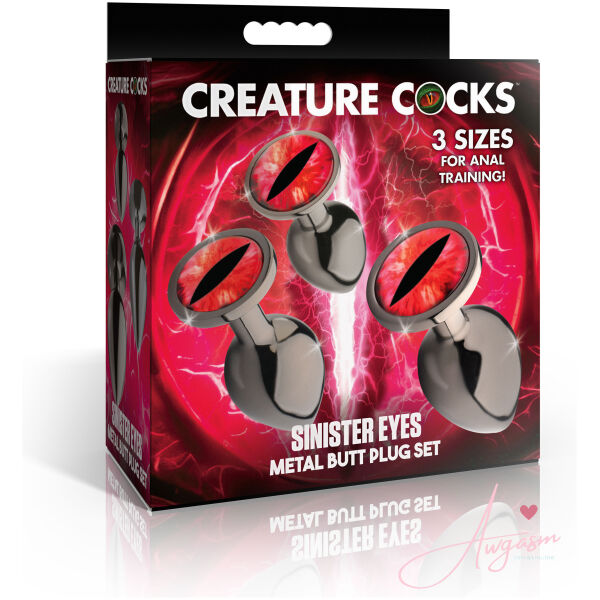 Sinister Eyes Red Eye Metal Butt Plug Set - Image 5