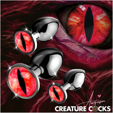 Sinister Eyes Red Eye Metal Butt Plug Set