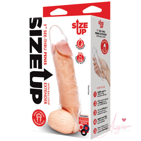 Size Up See Thru Penis Extender with Ball Loop 1