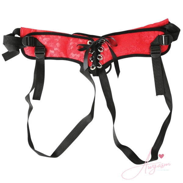 Sportsheets Red Lace Corsette Strap-On - Image 3