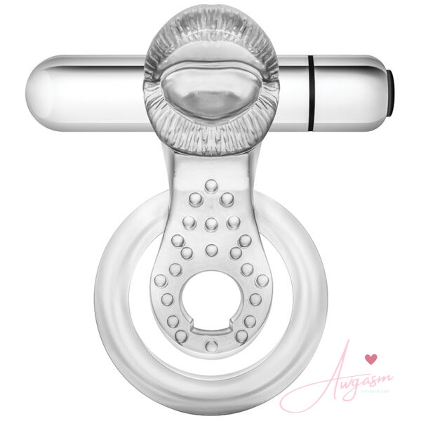 Stay Hard 10 Function Vibrating Tongue Ring-Clear - Image 2