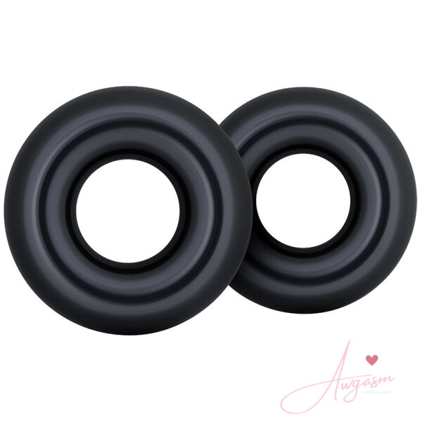 Stay Hard Donut Rings Oversized-Black 2Pk - Image 2