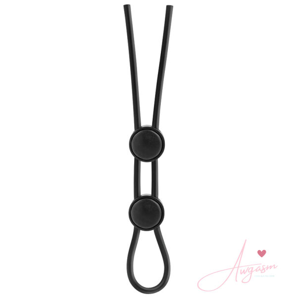 Stay Hard Silicone Double Loop Cock Ring-Black - Image 2