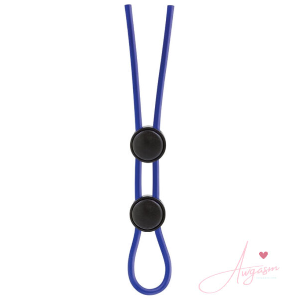 Stay Hard Silicone Double Loop Cock Ring-Blue - Image 2