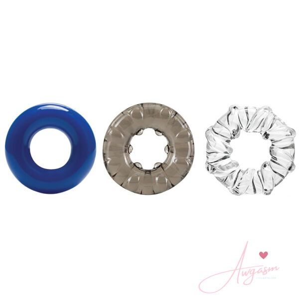 Stay Hard Triple Stretch 3 Pack Cock Rings - Image 2