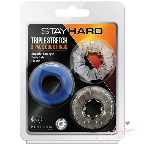 Stay Hard Triple Stretch 3 Pack Cock Rings