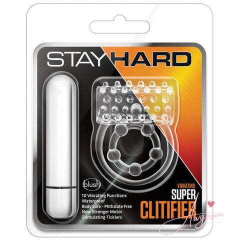 Stay Hard Vibrating Super Clitifier-Clear