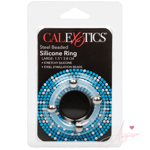 Steel Beaded Silicone Ring Large
