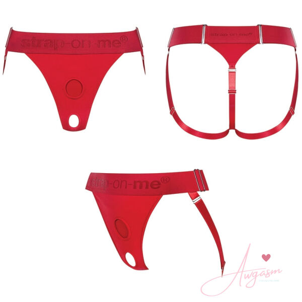 Strap On Me Harness Lingerie Unique-Red One Size - Image 2