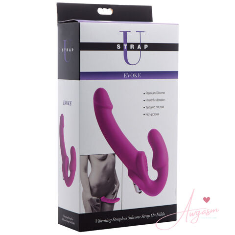 Strap U Evoke Vibrating Strapless Silicone Strap On Dildo