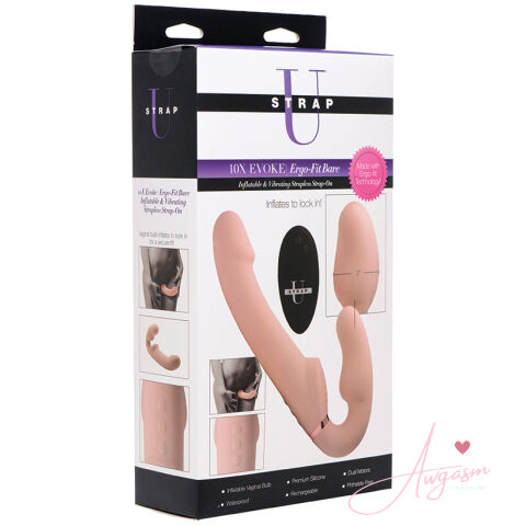 Strap U Inflatable Vibrating Silicone Ergo Fit Strapless Strap-On