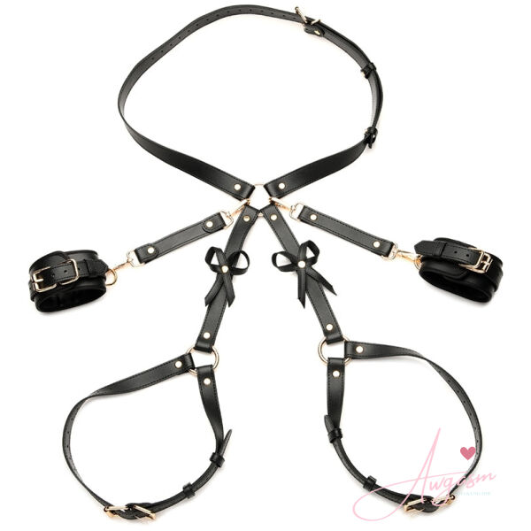 Strict Bondage Harness with Bows-Black M/L - Image 2