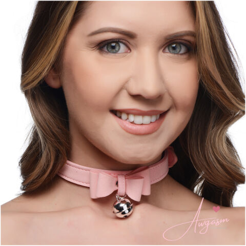 Sugar Kitty Cat Bell Collar - Pink/Silver