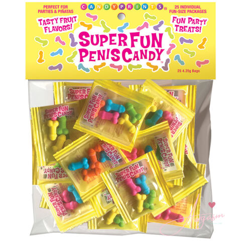 Super Fun Penis Candy Fun Size Individual Packets Bag of 25