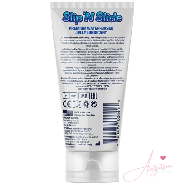 Swiss Navy Slip N Slide Premium Jelly Lubricant 5oz - Image 2