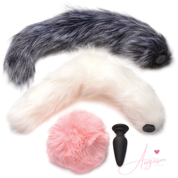 Tailz Silicone Anal Plug & 3 Interchangeable Tails - Image 2