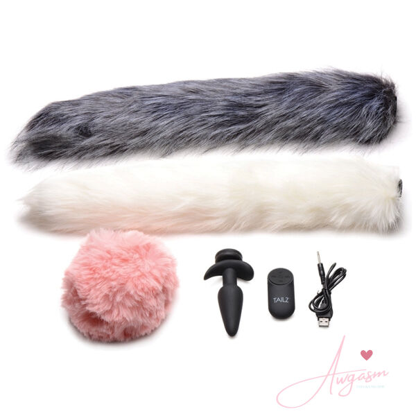 Tailz Vibrating Anal Plug & 3 Tails with Remote Control - Image 2