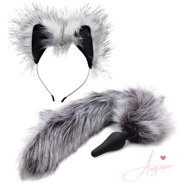 Tailz Wolf Tail and Ears Set-Grey - Image 2