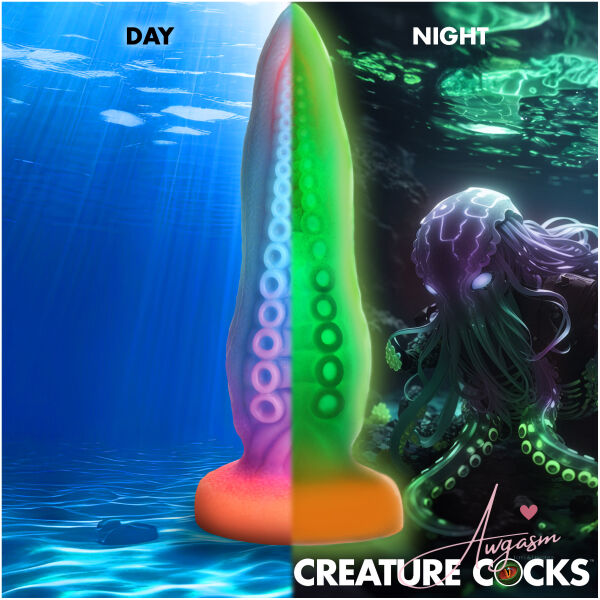 Tenta-Cock Glow-in-the-Dark Silicone Dildo - Image 5