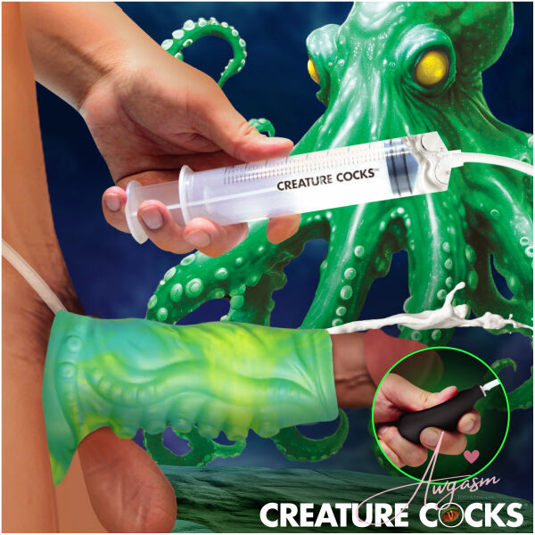 Tentacle Squirting Silicone Penis Enhancer - Green - Image 3