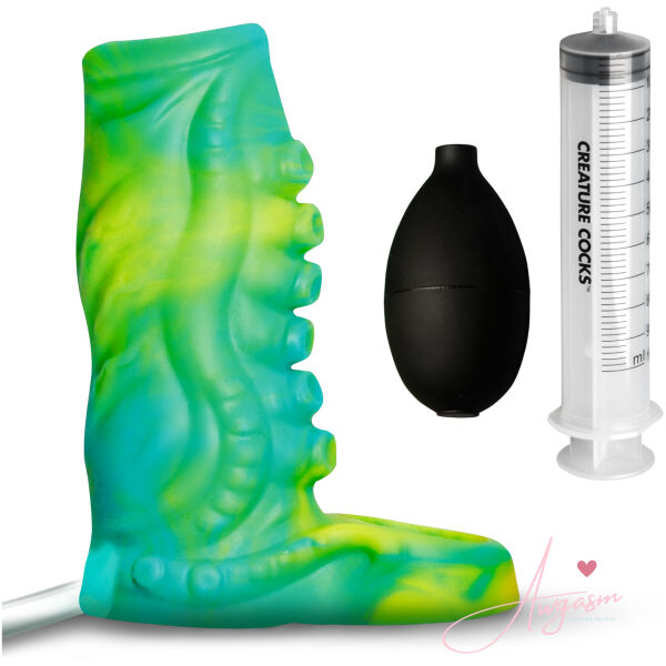 Tentacle Squirting Silicone Penis Enhancer - Green - Image 6
